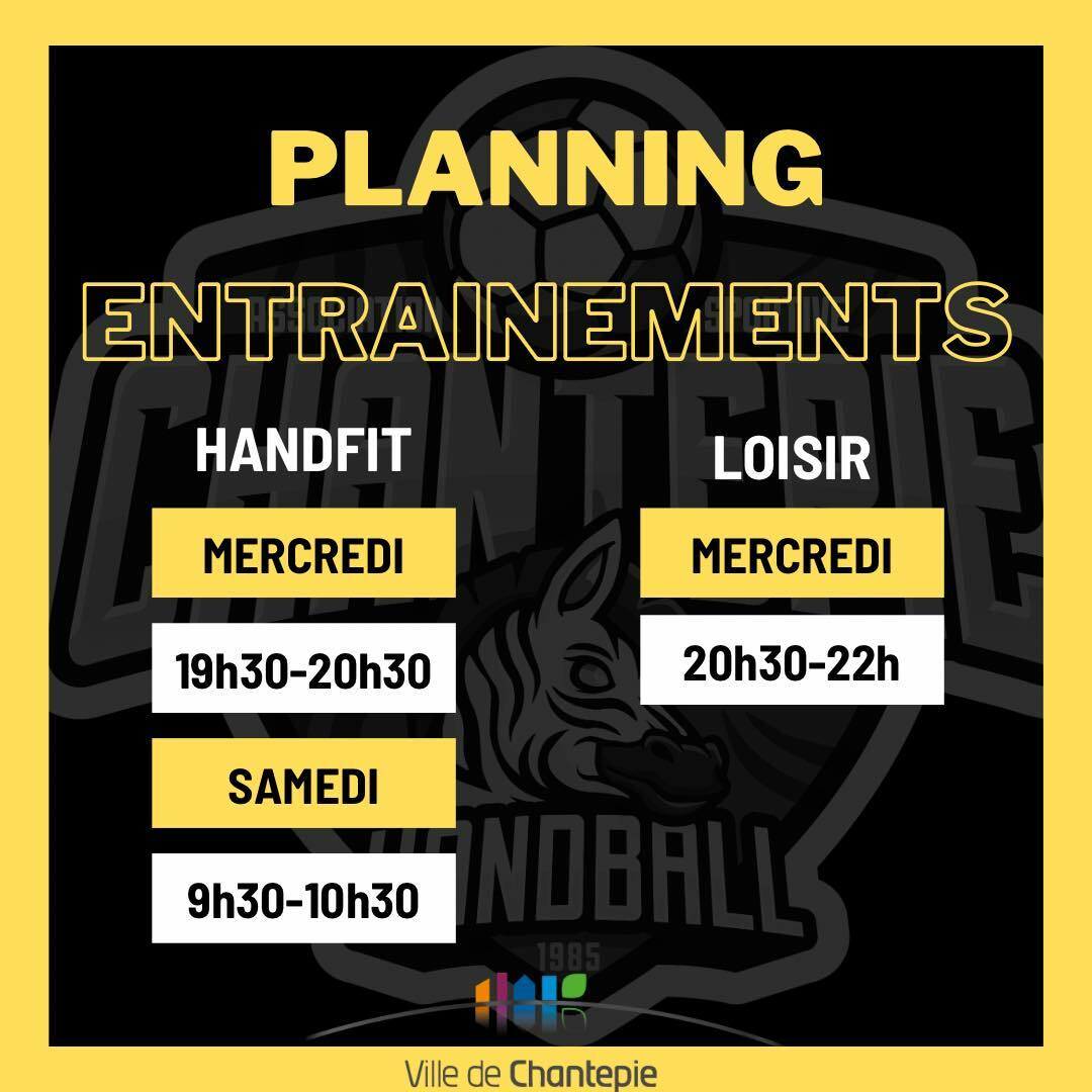 Planning des entraînements