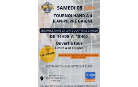 Samedi 8 juin - Tournoi hand à 4 Jean-Pierre Gaigne